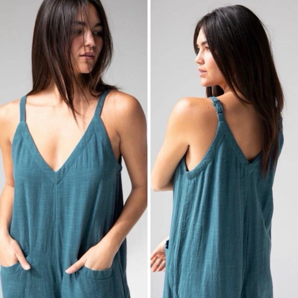 Natural Life Chelsea Wide Leg Oversized V-Neck Cotton Gauze Jumpsuit - Medium - Picture 6 of 12